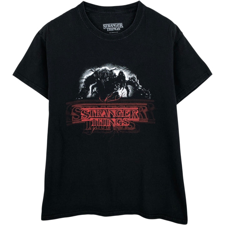 STRANGER THINGS Stranger Things Movie T-shirt Men's M size cotton black type Vintage Second Hand