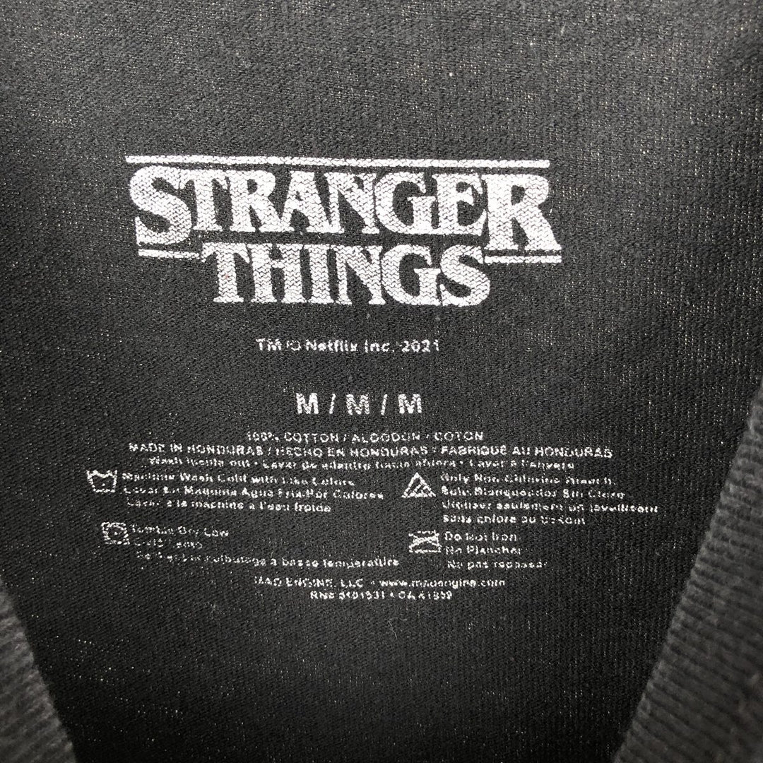 STRANGER THINGS Stranger Things Movie T-shirt Men's M size cotton black type Vintage Second Hand