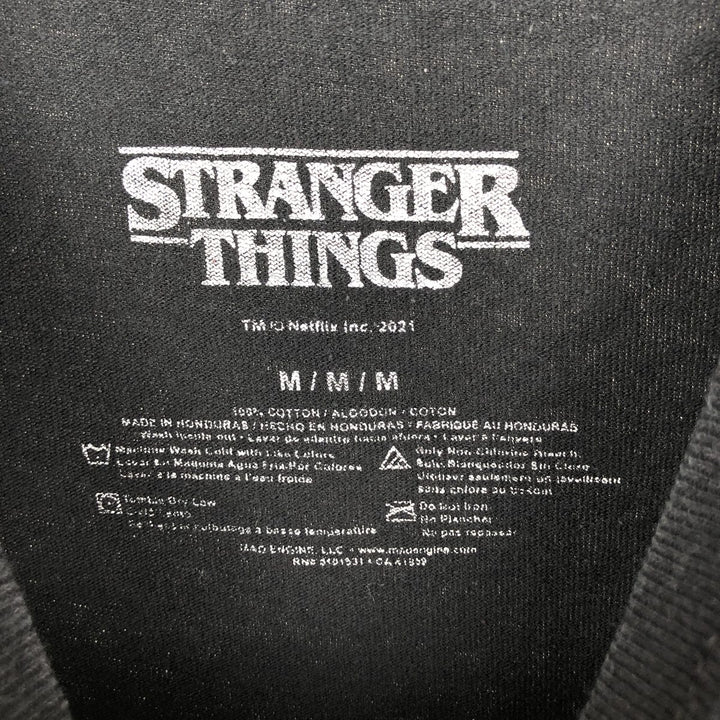 STRANGER THINGS Stranger Things Movie T-shirt Men's M size cotton black type Vintage Second Hand