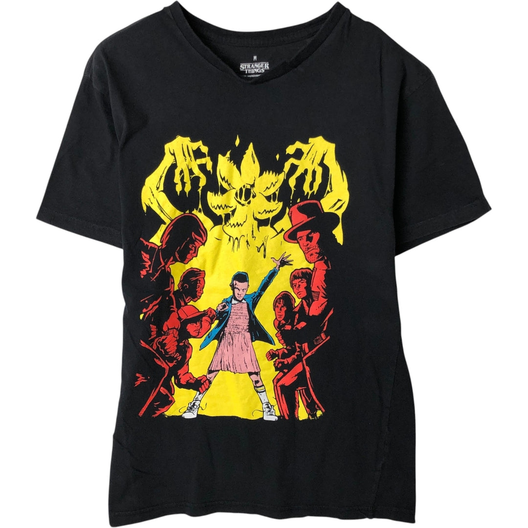 STRANGER THINGS Stranger Things Movie T-shirt Men's M size cotton black type Vintage Second Hand