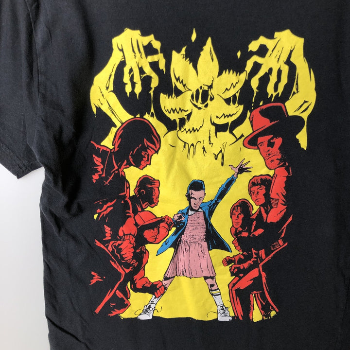 STRANGER THINGS Stranger Things Movie T-shirt Men's M size cotton black type Vintage Second Hand