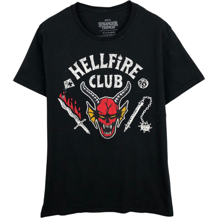 STRANGER THINGS Stranger Things Movie T-shirt Men's M size cotton black type Vintage Second Hand