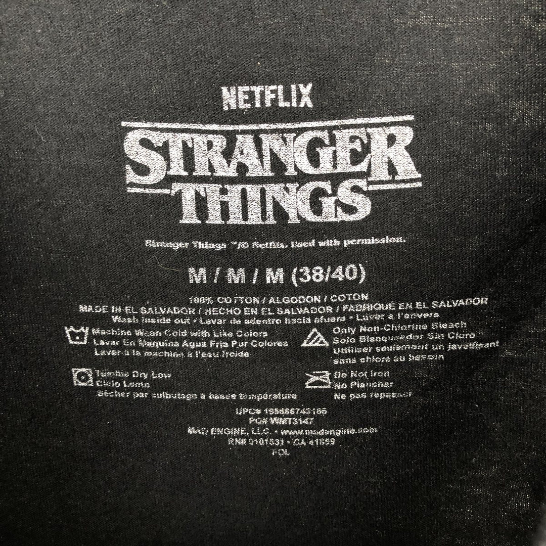 STRANGER THINGS Stranger Things Movie T-shirt Men's M size cotton black type Vintage Second Hand