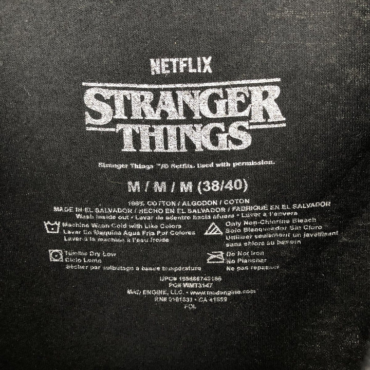 STRANGER THINGS Stranger Things Movie T-shirt Men's M size cotton black type Vintage Second Hand