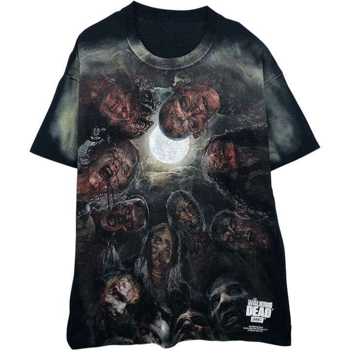 THE WALKING DEAD Large Print Movie T-Shirt Men's XL unclear black type Vintage Second Hand