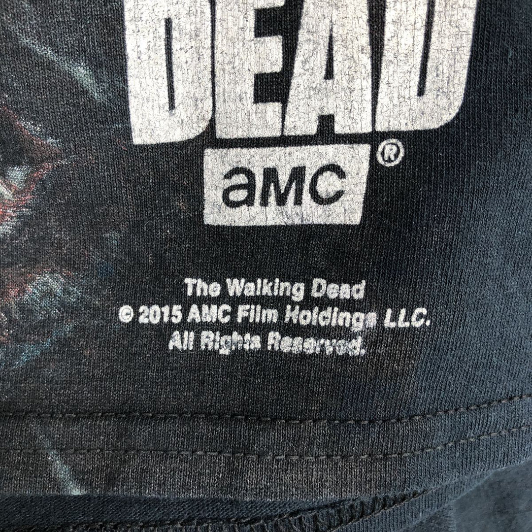THE WALKING DEAD Large Print Movie T-Shirt Men's XL unclear black type Vintage Second Hand