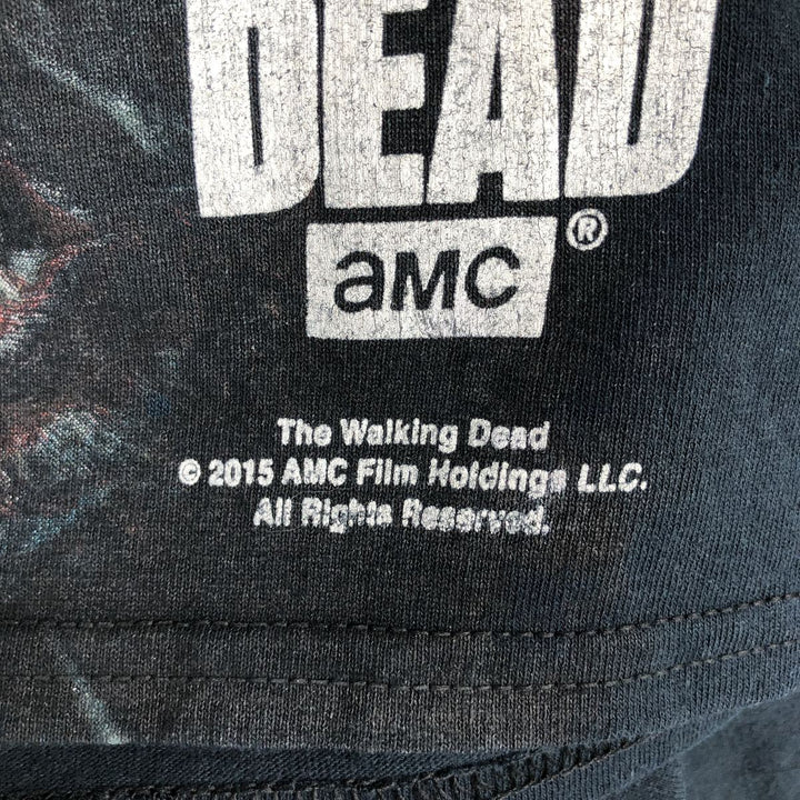 THE WALKING DEAD Large Print Movie T-Shirt Men's XL unclear black type Vintage Second Hand