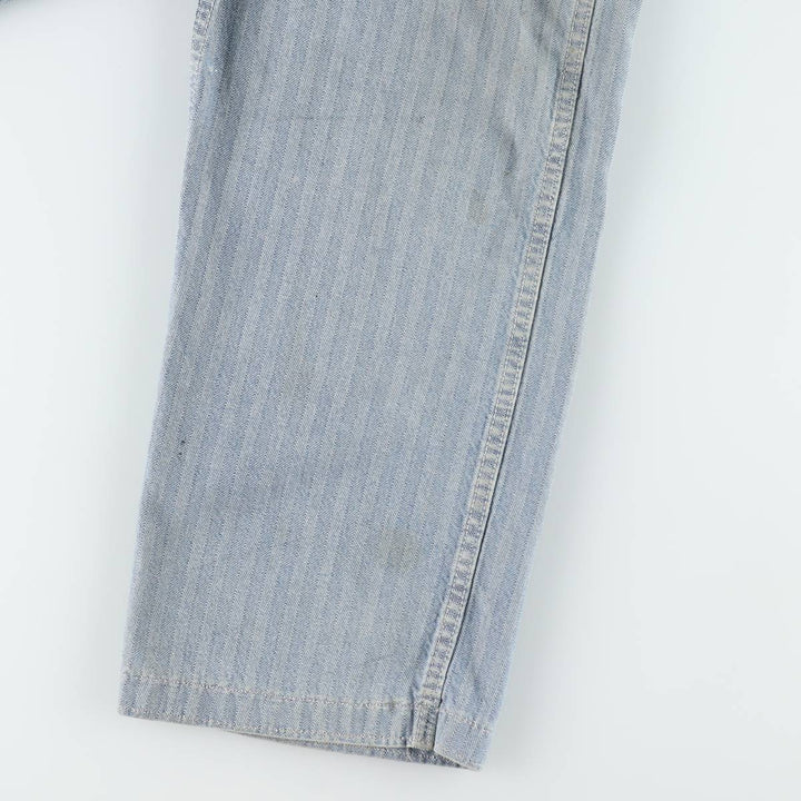 ~90'S Key Imperial Stripe Pattern Long-Sleeve All-in-One Jumpsuit Men's Size L (Equivalent) Vintage unclear blue type Vintage Second Hand