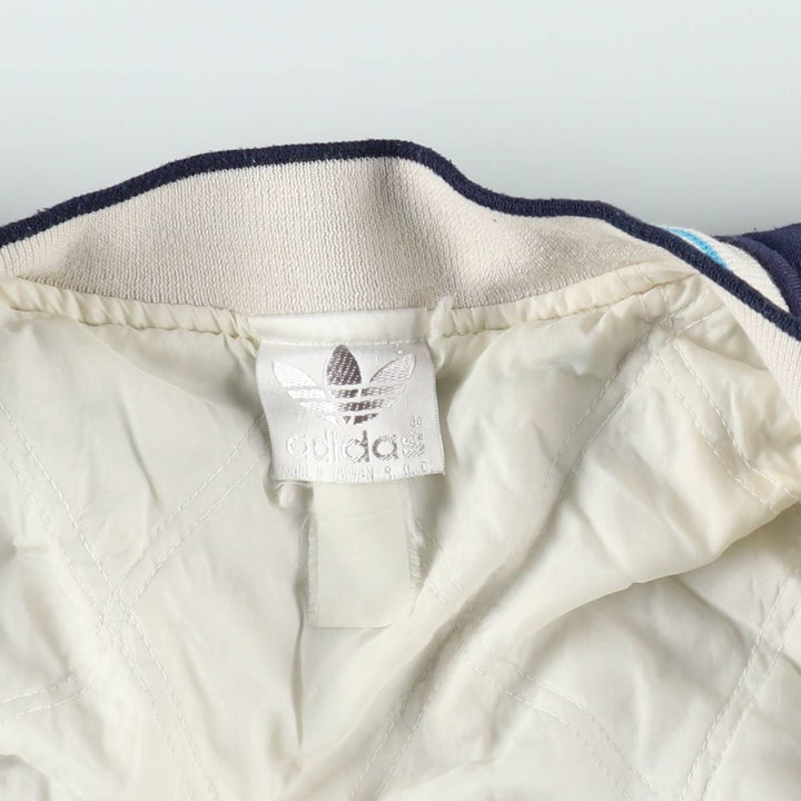 80'S Adidas Trefoil Logo Padded Sweatshirt Varsity Jacket (Men's XXL equivalent) unclear Beige type Vintage Second Hand