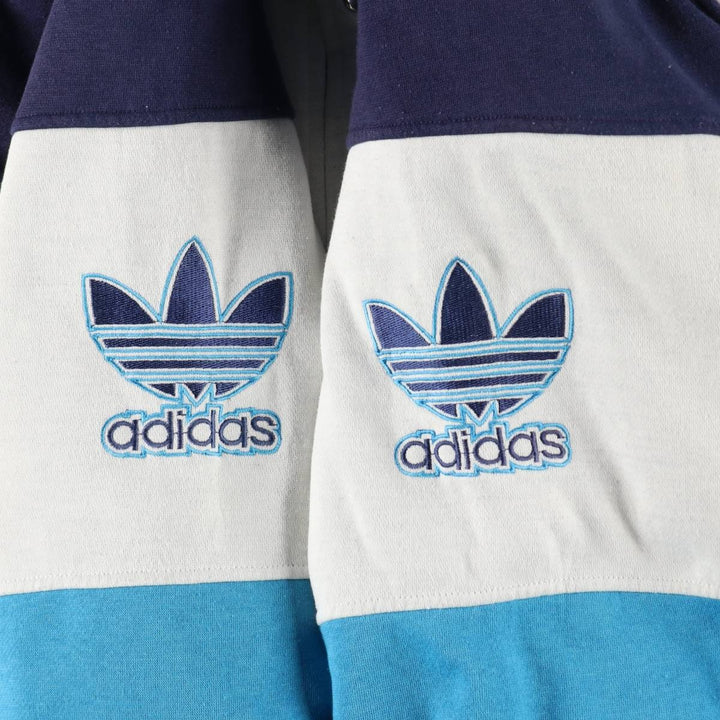 80'S Adidas Trefoil Logo Padded Sweatshirt Varsity Jacket (Men's XXL equivalent) unclear Beige type Vintage Second Hand