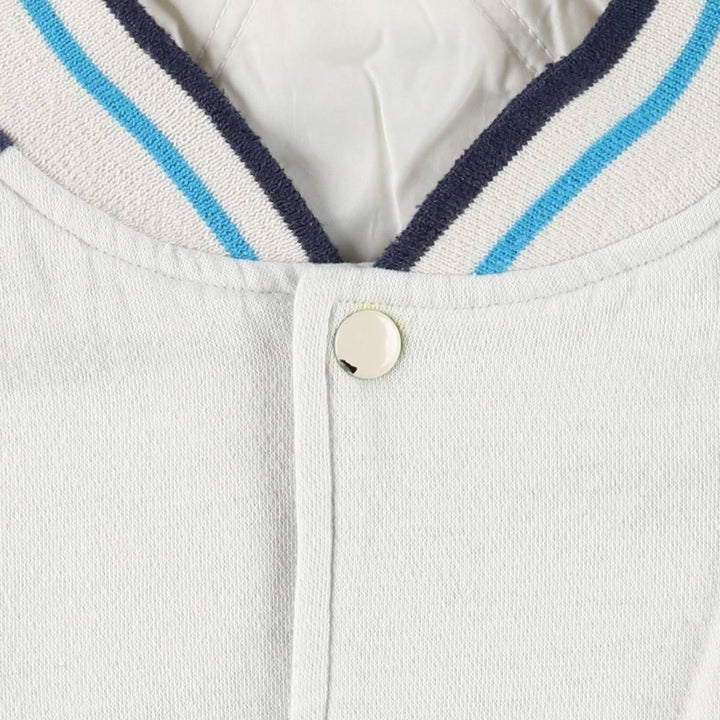 80'S Adidas Trefoil Logo Padded Sweatshirt Varsity Jacket (Men's XXL equivalent) unclear Beige type Vintage Second Hand