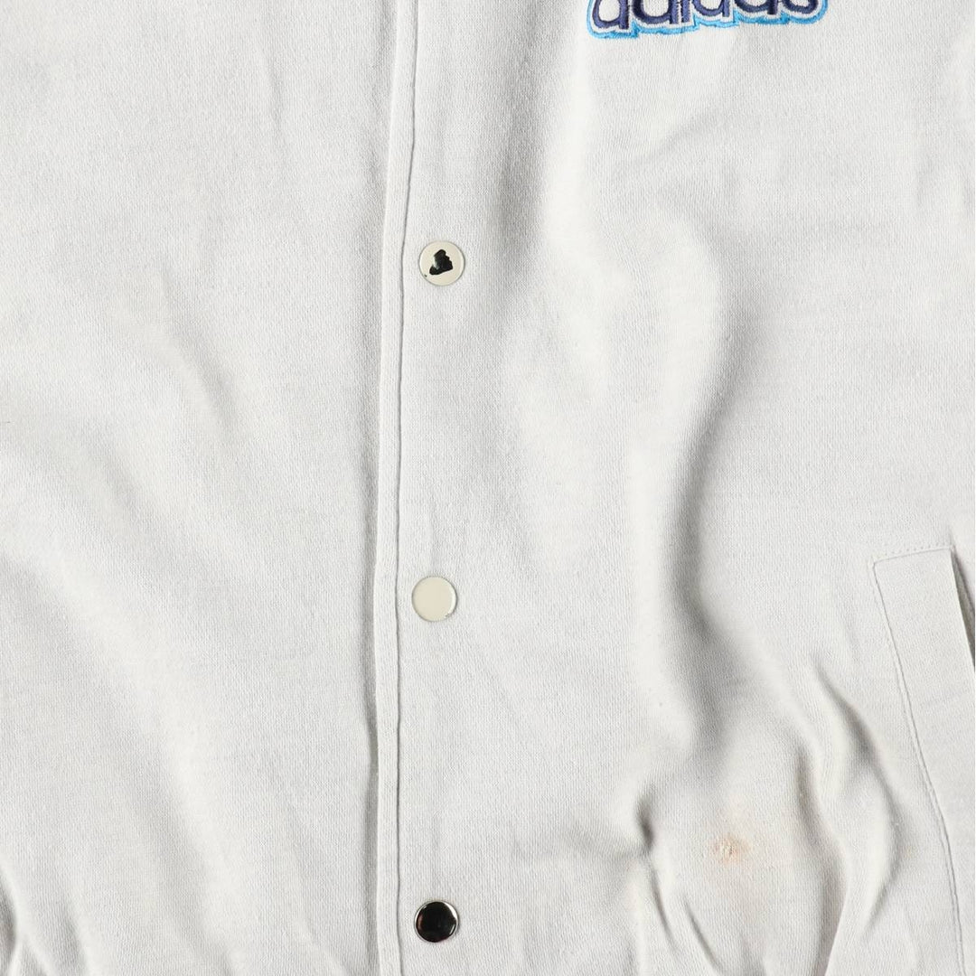 80'S Adidas Trefoil Logo Padded Sweatshirt Varsity Jacket (Men's XXL equivalent) unclear Beige type Vintage Second Hand