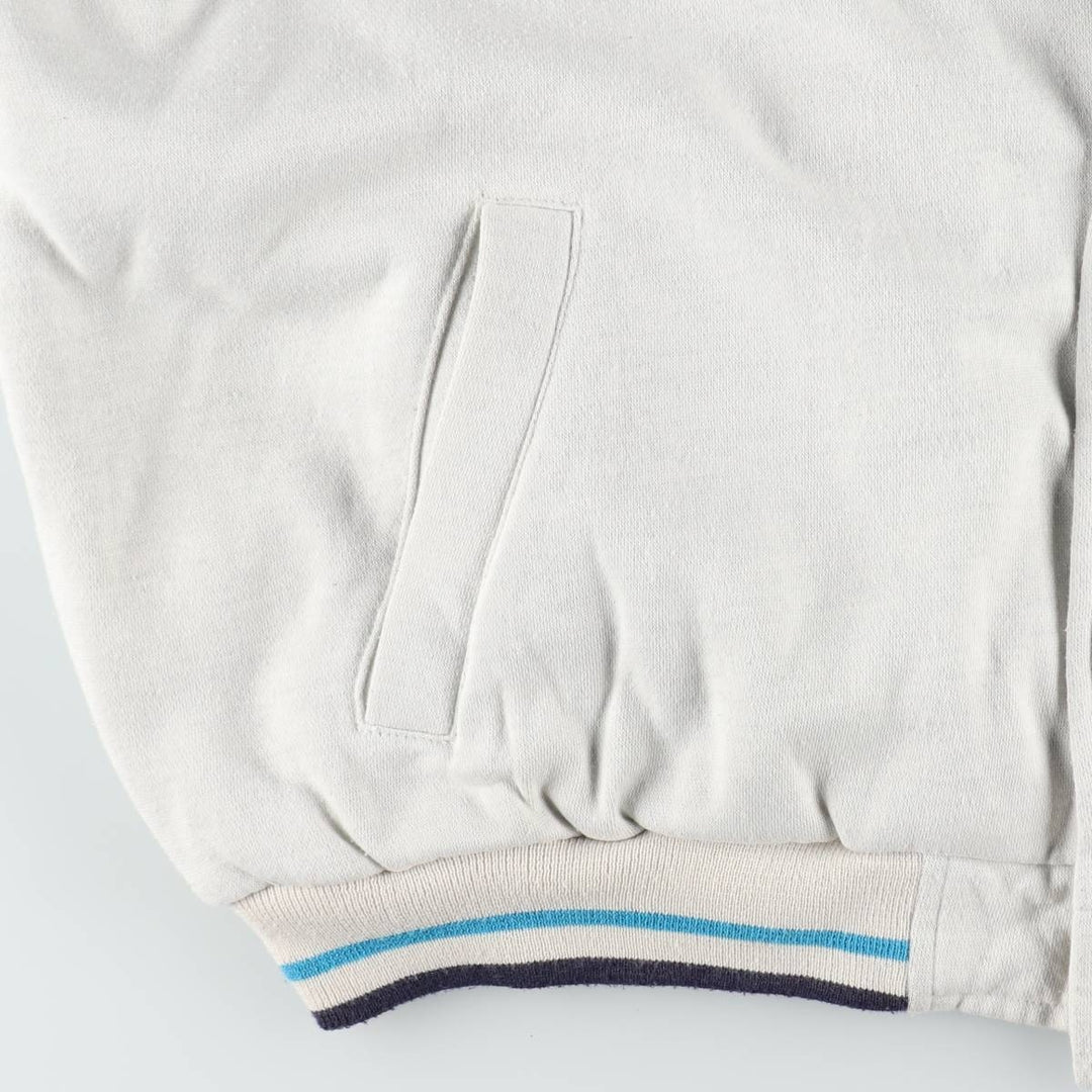 80'S Adidas Trefoil Logo Padded Sweatshirt Varsity Jacket (Men's XXL equivalent) unclear Beige type Vintage Second Hand