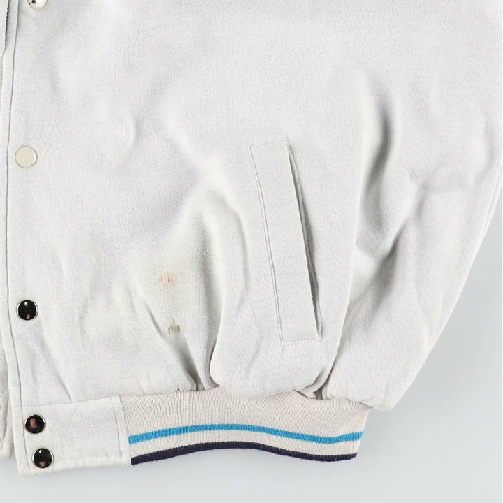 80'S Adidas Trefoil Logo Padded Sweatshirt Varsity Jacket (Men's XXL equivalent) unclear Beige type Vintage Second Hand