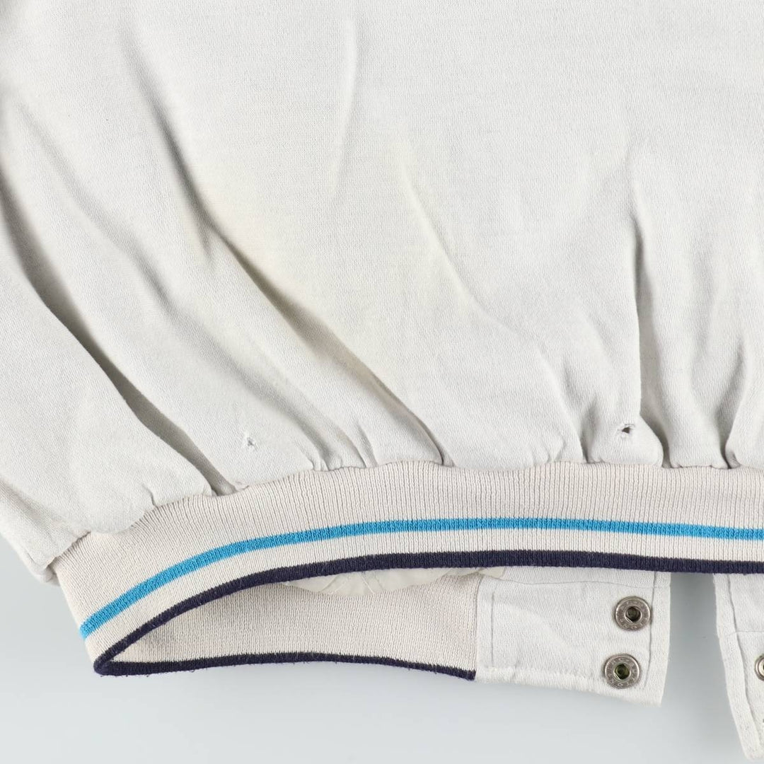 80'S Adidas Trefoil Logo Padded Sweatshirt Varsity Jacket (Men's XXL equivalent) unclear Beige type Vintage Second Hand