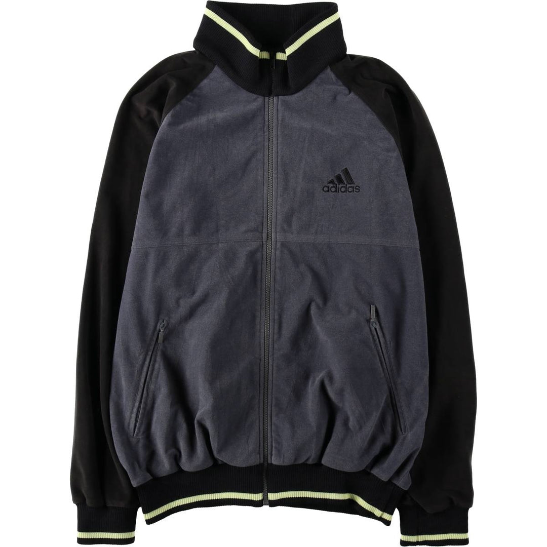 90s-00'S Adidas back logo velour jersey track jacket, men's size M (approx.) polyester gray type Vintage Second Hand