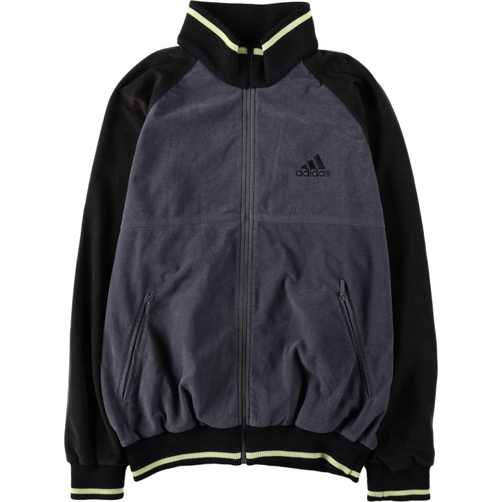 90s-00'S Adidas back logo velour jersey track jacket, men's size M (approx.) polyester gray type Vintage Second Hand