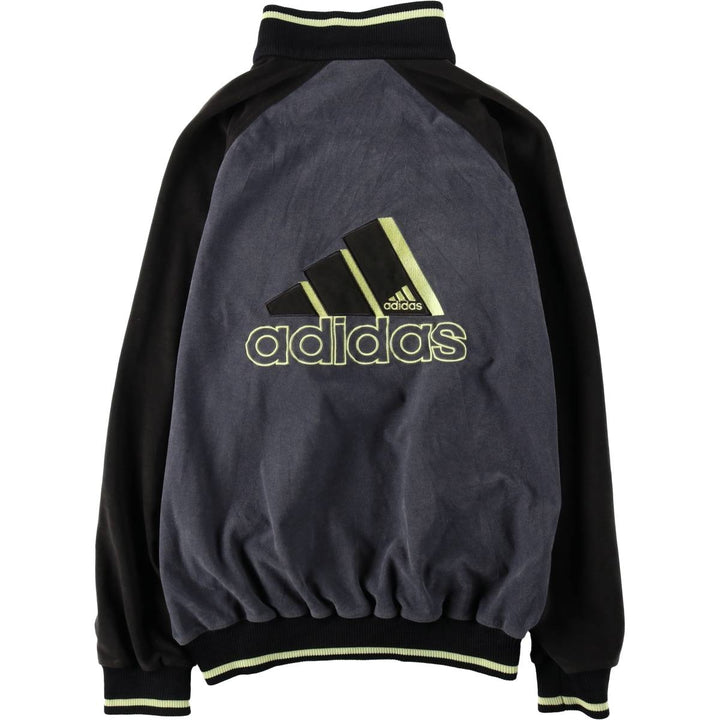 90s-00'S Adidas back logo velour jersey track jacket, men's size M (approx.) polyester gray type Vintage Second Hand