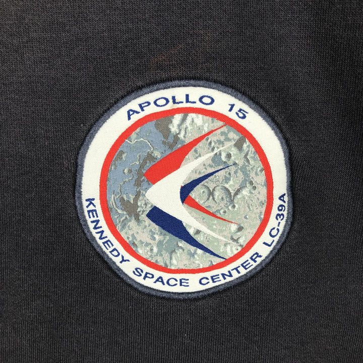Alpha ALPHA NASA Advertising Sweatshirt Trainer Men's XL (approx.) cotton black type Vintage Second Hand