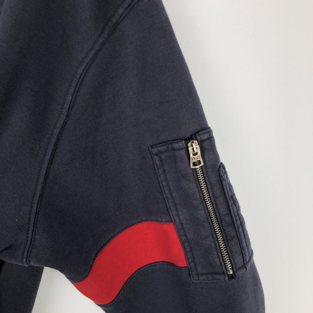 Alpha ALPHA NASA Advertising Sweatshirt Trainer Men's XL (approx.) cotton black type Vintage Second Hand