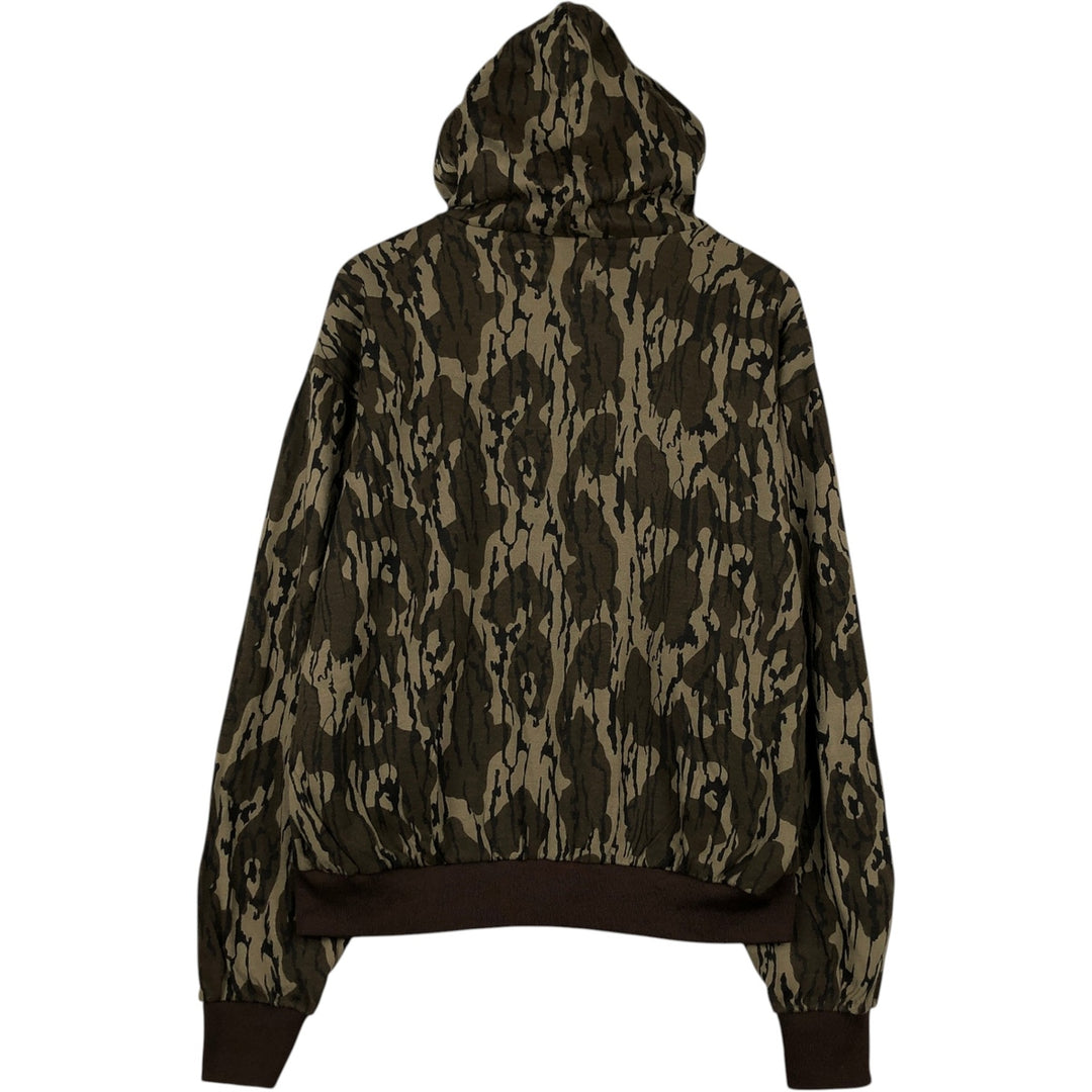 90'S GROSS GALESBURG OUTDOOR WEAR Camouflage Pattern Full-Zip Sweatshirt Hoodie, Made in USA, Men's XL equivalent, Vintage acrylic Khaki type Vintage Second Hand