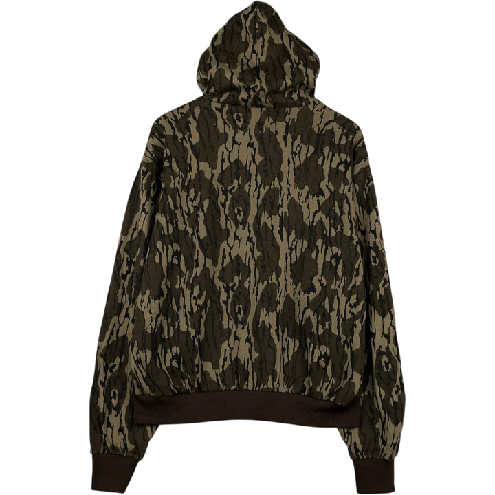 90'S GROSS GALESBURG OUTDOOR WEAR Camouflage Pattern Full-Zip Sweatshirt Hoodie, Made in USA, Men's XL equivalent, Vintage acrylic Khaki type Vintage Second Hand