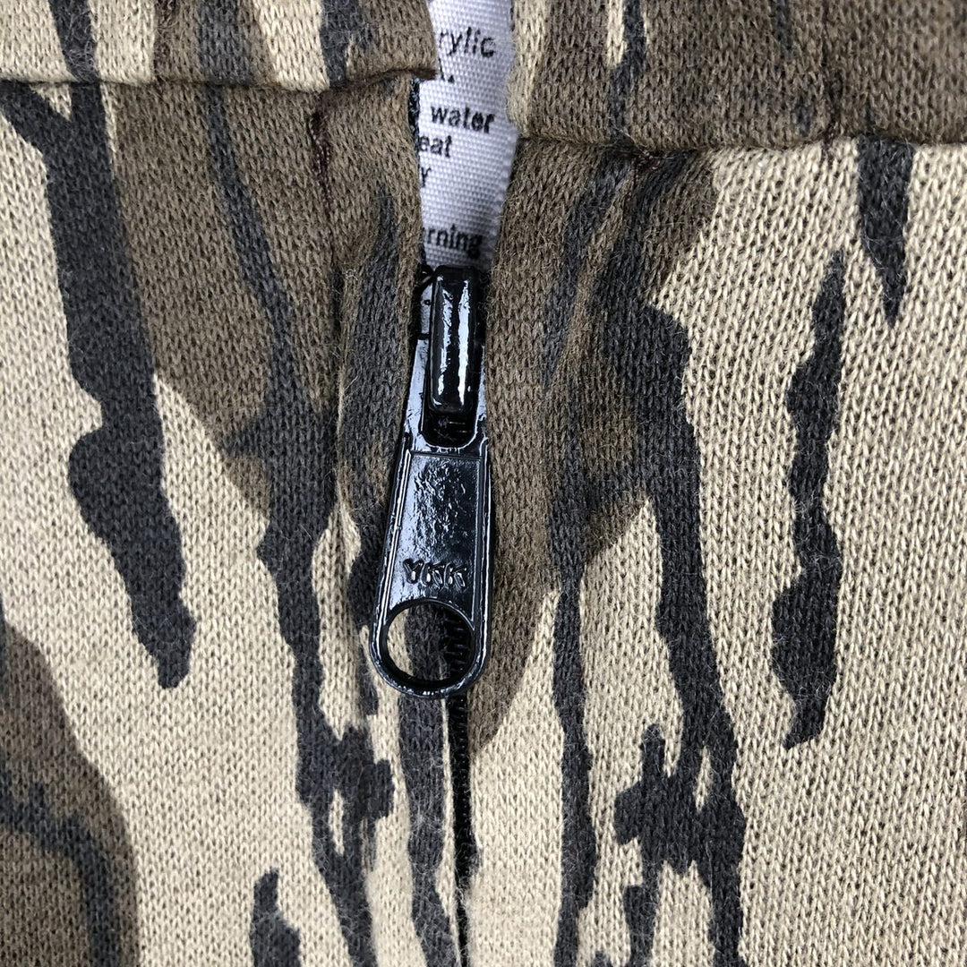90'S GROSS GALESBURG OUTDOOR WEAR Camouflage Pattern Full-Zip Sweatshirt Hoodie, Made in USA, Men's XL equivalent, Vintage acrylic Khaki type Vintage Second Hand