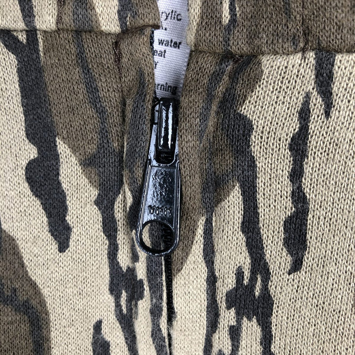 90'S GROSS GALESBURG OUTDOOR WEAR Camouflage Pattern Full-Zip Sweatshirt Hoodie, Made in USA, Men's XL equivalent, Vintage acrylic Khaki type Vintage Second Hand