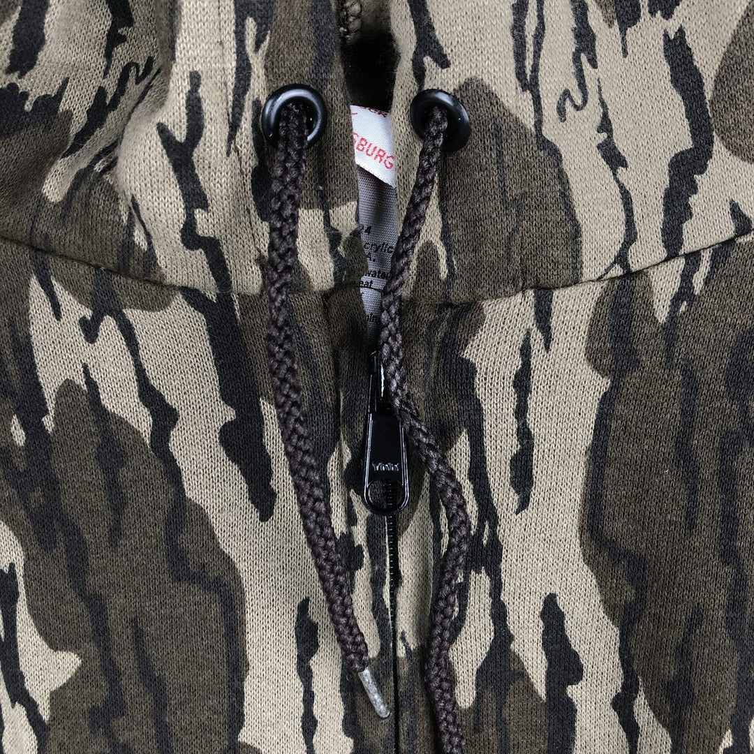 90'S GROSS GALESBURG OUTDOOR WEAR Camouflage Pattern Full-Zip Sweatshirt Hoodie, Made in USA, Men's XL equivalent, Vintage acrylic Khaki type Vintage Second Hand