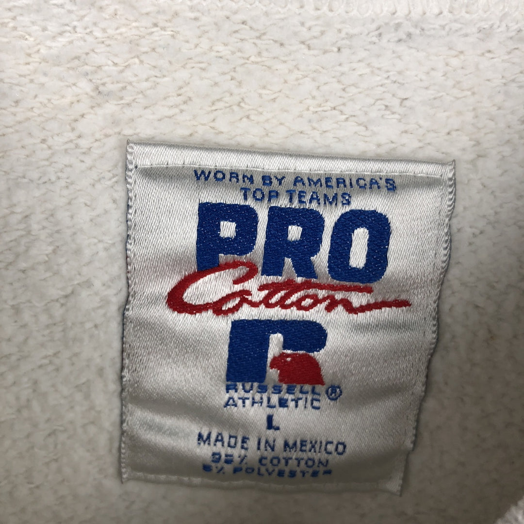 Vintage 90'S Russell PRO COTTON college sweatshirt, size L, men's cotton white type Vintage Second Hand