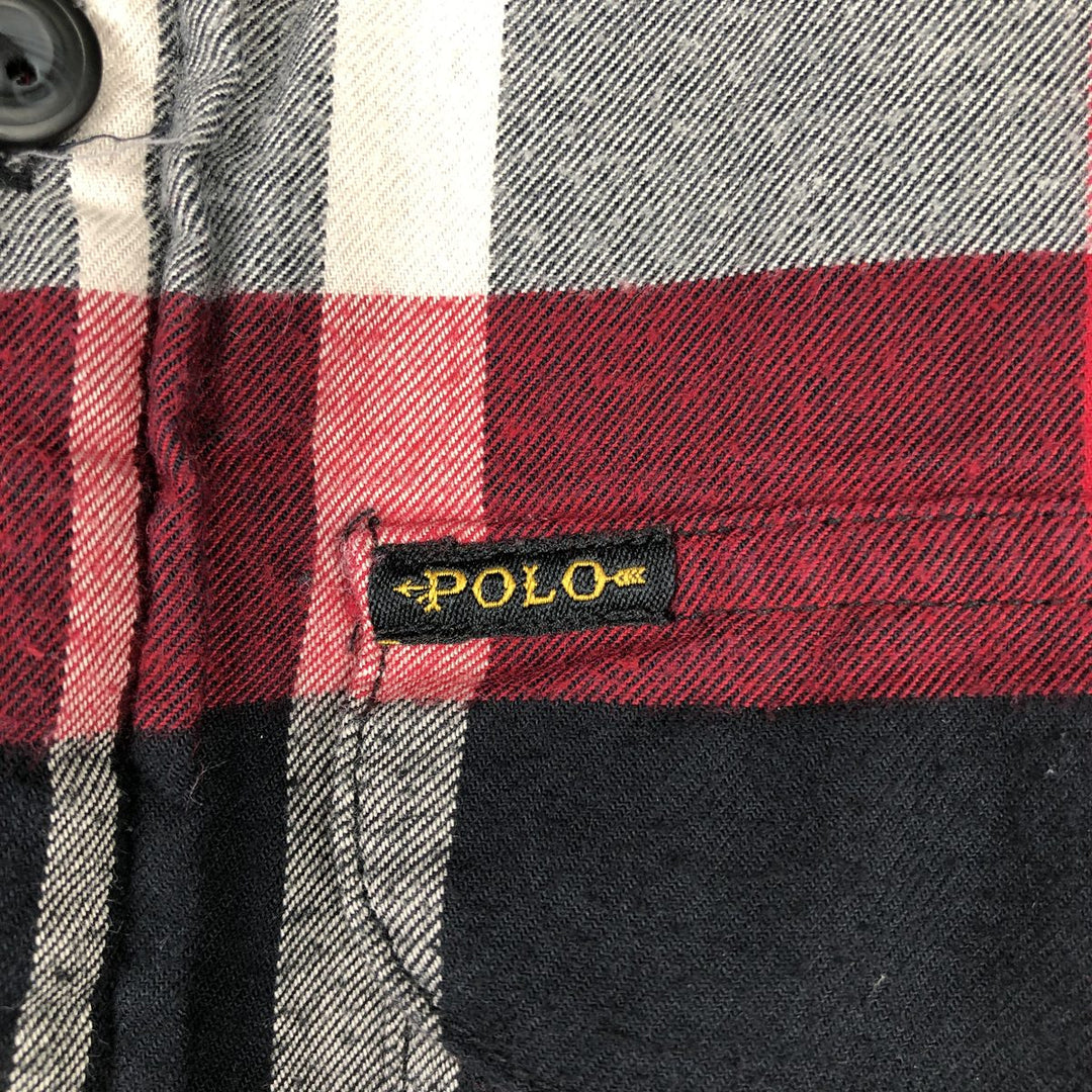 Ralph Lauren POLO RALPH LAUREN Long-Sleeve Cotton Check Shirt, Men's Size S (approx.) cotton red type Vintage Second Hand