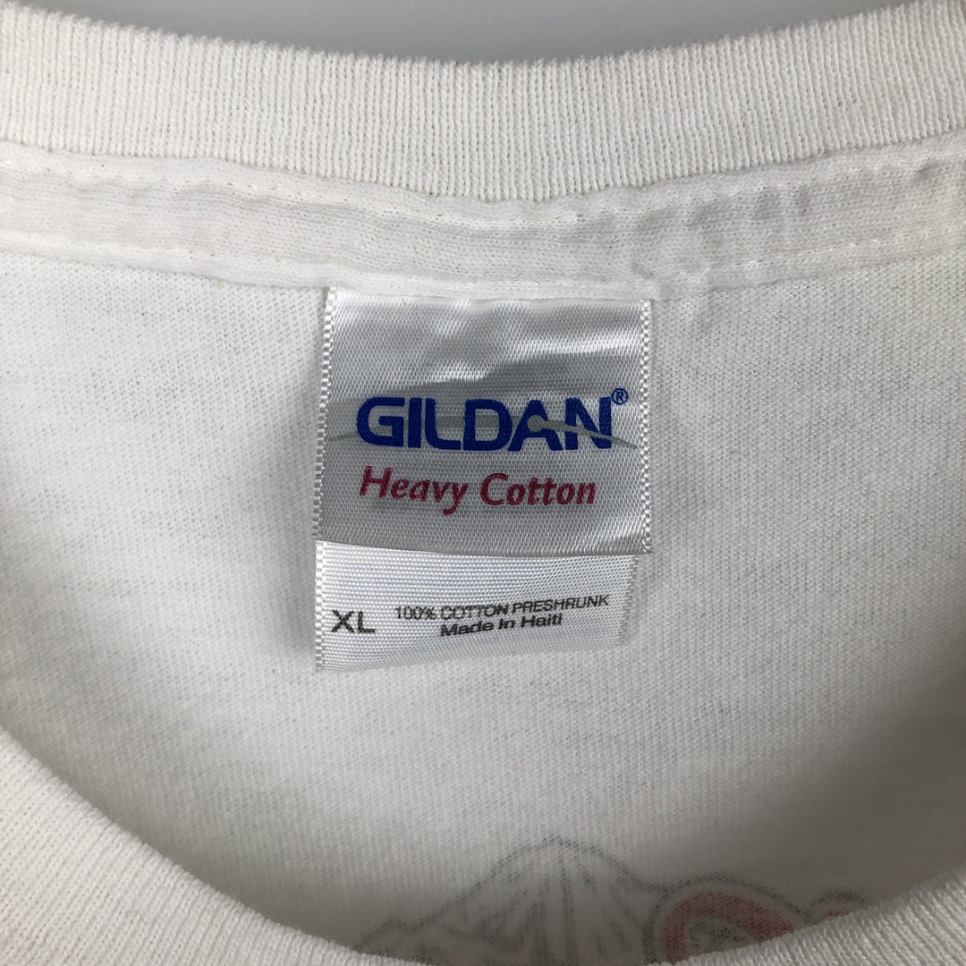 Gildan Advertising T-Shirt, Men's XL (equivalent), Double-Sided Print cotton white type Vintage Second Hand