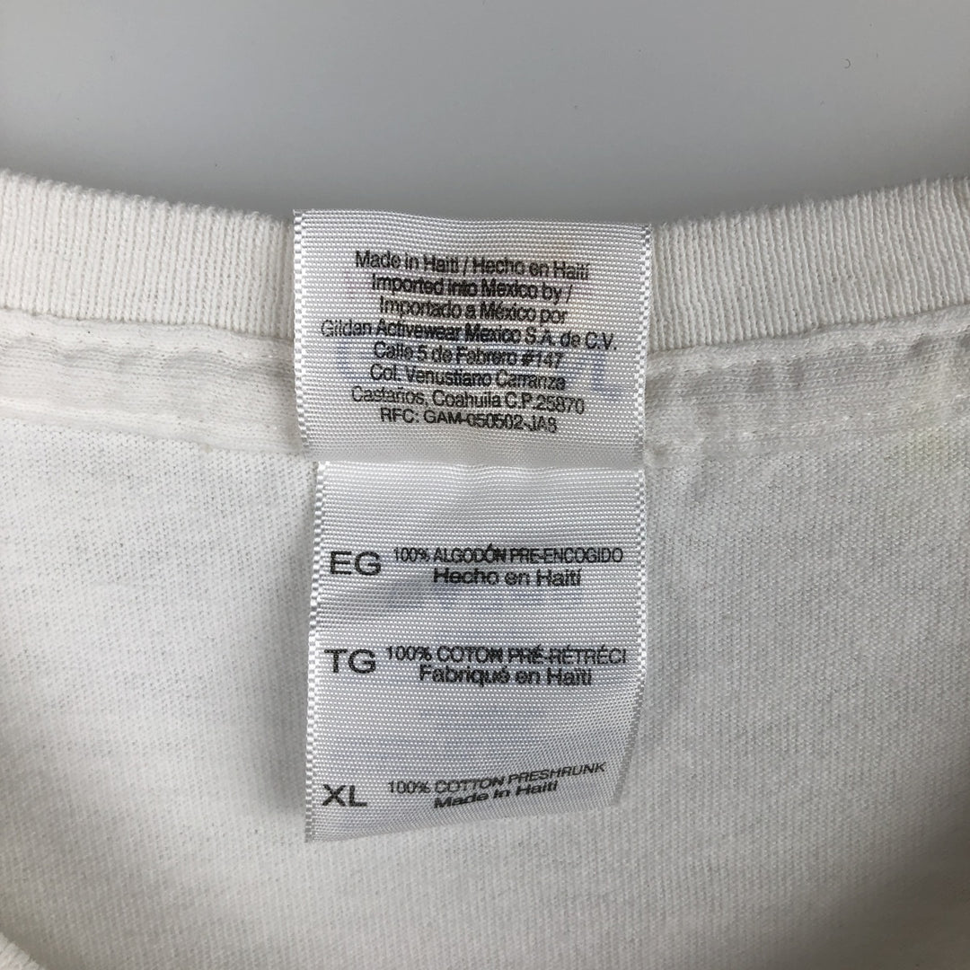 Gildan Advertising T-Shirt, Men's XL (equivalent), Double-Sided Print cotton white type Vintage Second Hand