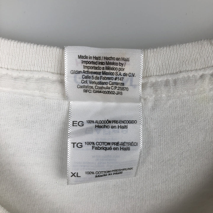 Gildan Advertising T-Shirt, Men's XL (equivalent), Double-Sided Print cotton white type Vintage Second Hand