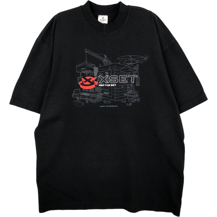 XSET Advertising T-Shirt, Made in USA, Men's Size L (equivalent) unclear white type Vintage Second Hand