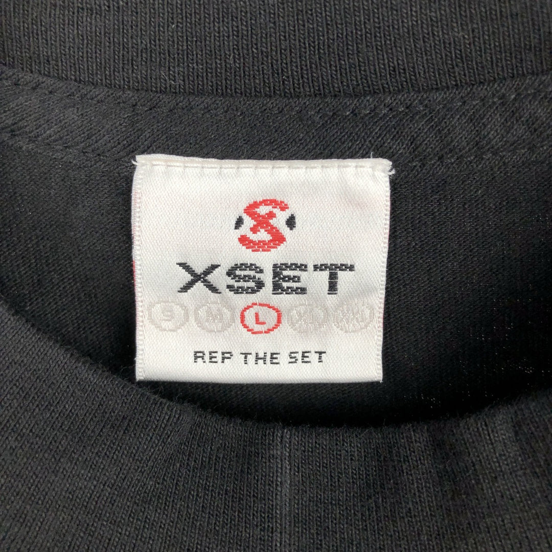 XSET Advertising T-Shirt, Made in USA, Men's Size L (equivalent) unclear white type Vintage Second Hand