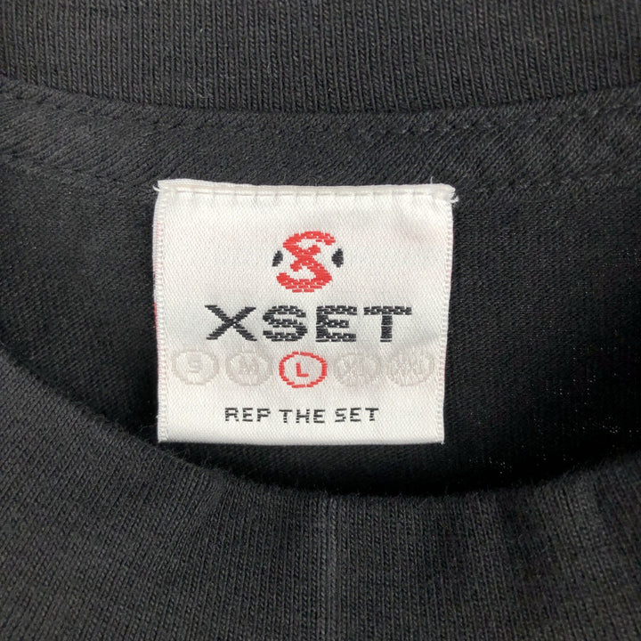 XSET Advertising T-Shirt, Made in USA, Men's Size L (equivalent) unclear white type Vintage Second Hand