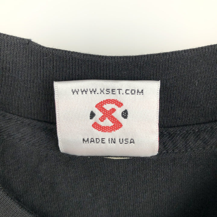XSET Advertising T-Shirt, Made in USA, Men's Size L (equivalent) unclear white type Vintage Second Hand