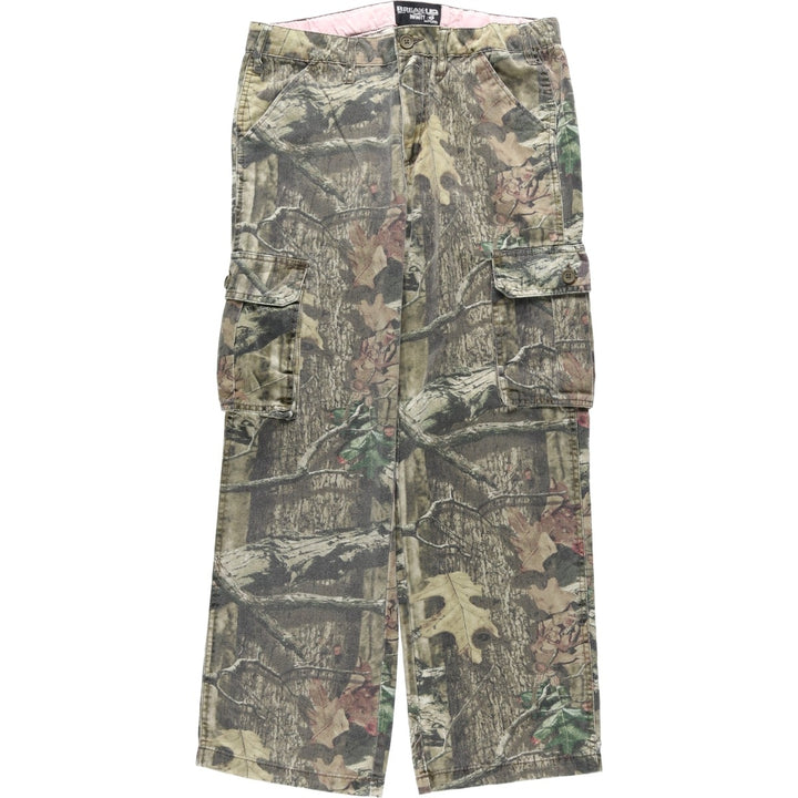 MOSSY OAK BREAK-UP INFINITY Camouflage Pattern Real Tree Camo Cargo Pants Women's XL (equivalent to W33) cotton Khaki type Vintage Second Hand