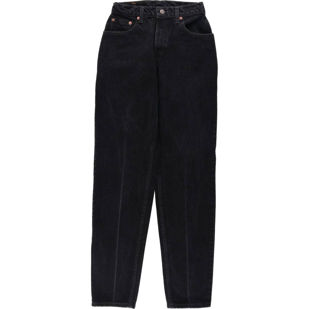 90'S Levi's 550 Relaxed Fit Tapered Leg 10550-0260 Black Denim Tapered Denim Pants, Women's Size M (W26 equivalent) cotton black type Vintage Second Hand