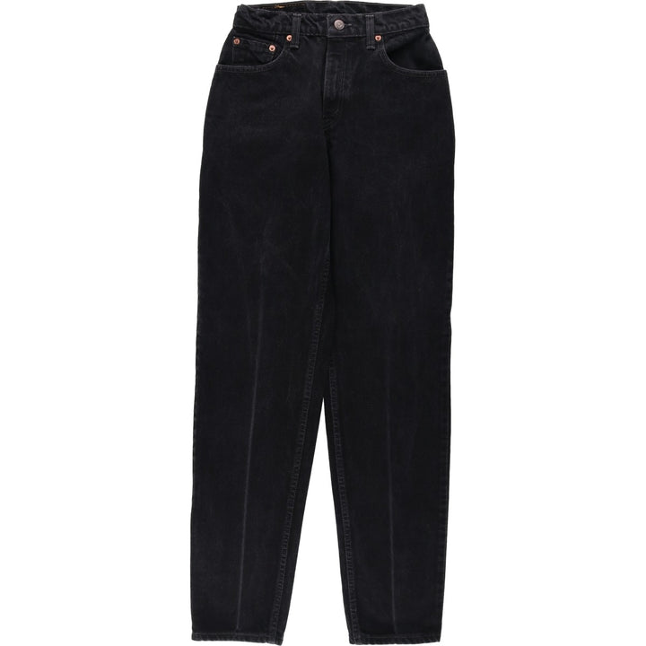90'S Levi's 550 Relaxed Fit Tapered Leg 10550-0260 Black Denim Tapered Denim Pants, Women's Size M (W26 equivalent) cotton black type Vintage Second Hand