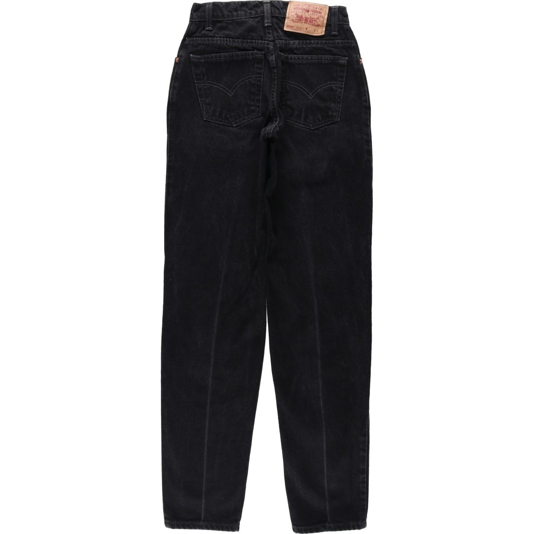 90'S Levi's 550 Relaxed Fit Tapered Leg 10550-0260 Black Denim Tapered Denim Pants, Women's Size M (W26 equivalent) cotton black type Vintage Second Hand