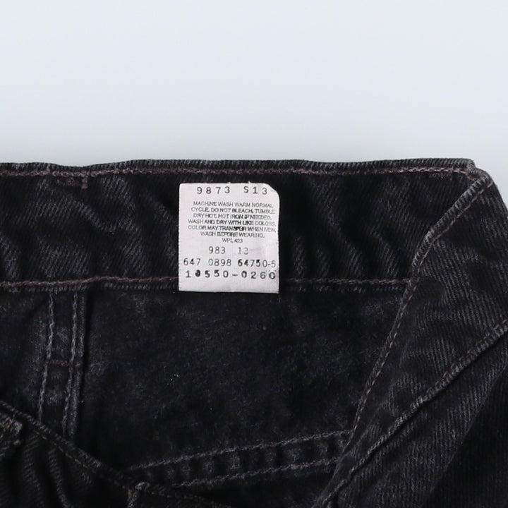 90'S Levi's 550 Relaxed Fit Tapered Leg 10550-0260 Black Denim Tapered Denim Pants, Women's Size M (W26 equivalent) cotton black type Vintage Second Hand