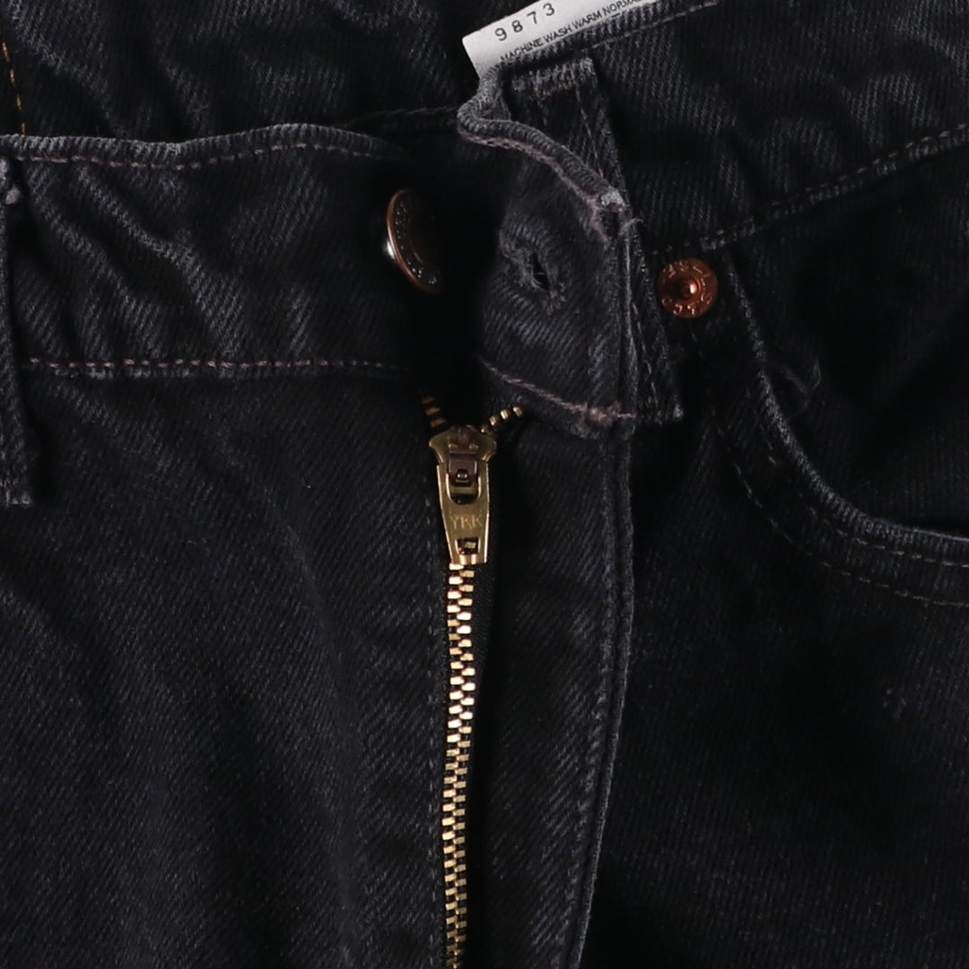 90'S Levi's 550 Relaxed Fit Tapered Leg 10550-0260 Black Denim Tapered Denim Pants, Women's Size M (W26 equivalent) cotton black type Vintage Second Hand