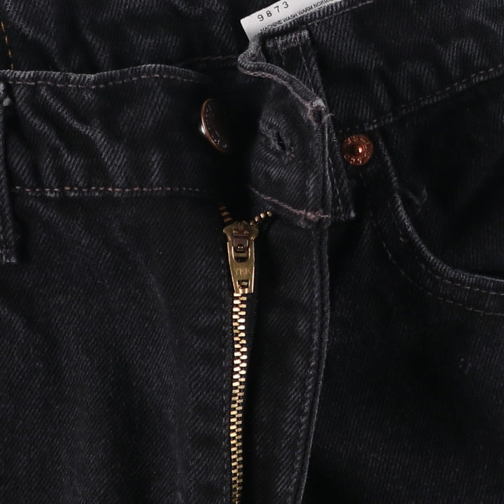 90'S Levi's 550 Relaxed Fit Tapered Leg 10550-0260 Black Denim Tapered Denim Pants, Women's Size M (W26 equivalent) cotton black type Vintage Second Hand