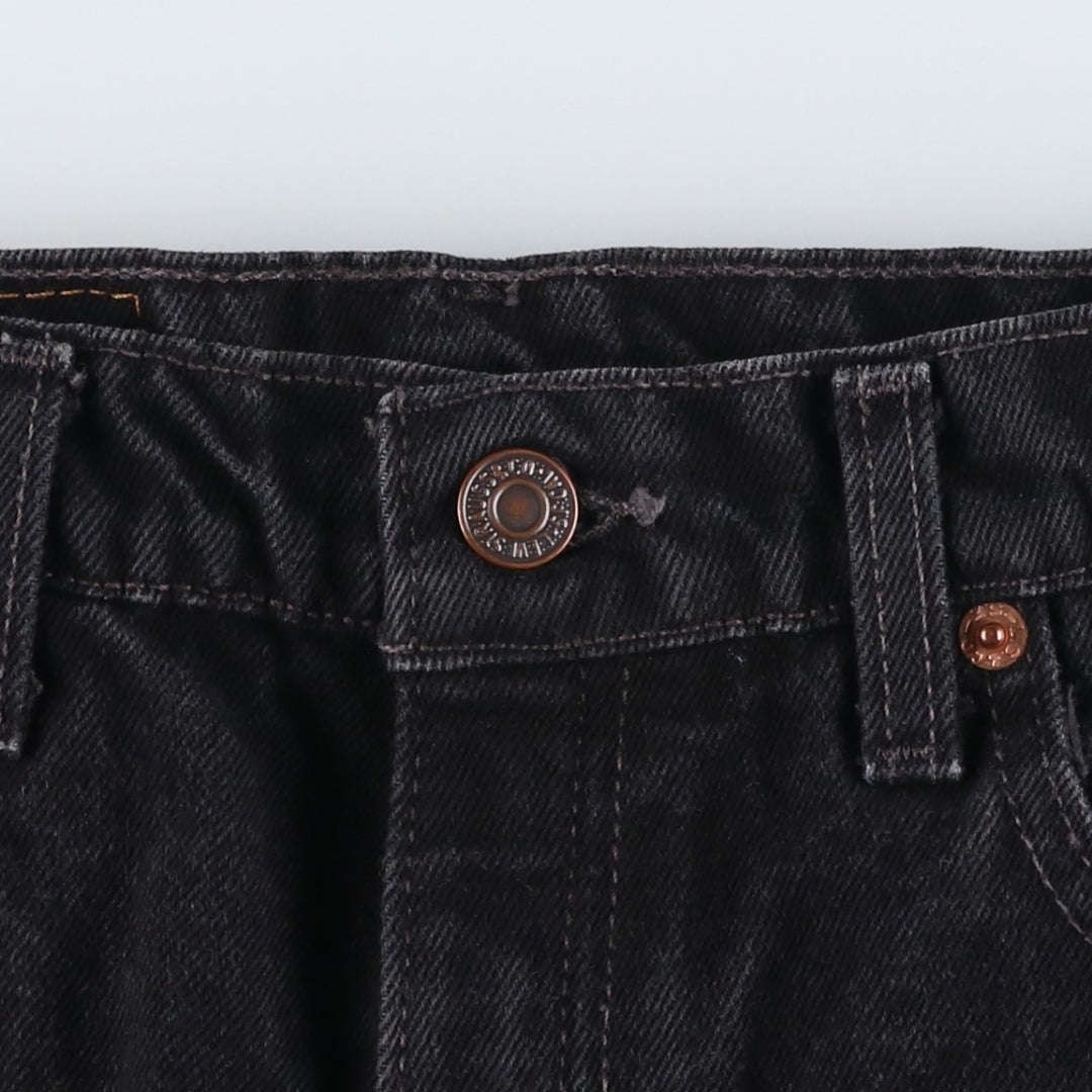 90'S Levi's 550 Relaxed Fit Tapered Leg 10550-0260 Black Denim Tapered Denim Pants, Women's Size M (W26 equivalent) cotton black type Vintage Second Hand
