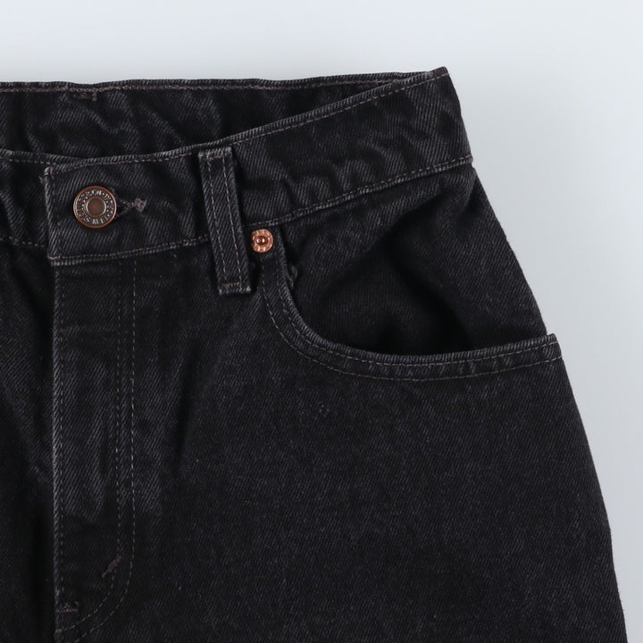 90'S Levi's 550 Relaxed Fit Tapered Leg 10550-0260 Black Denim Tapered Denim Pants, Women's Size M (W26 equivalent) cotton black type Vintage Second Hand