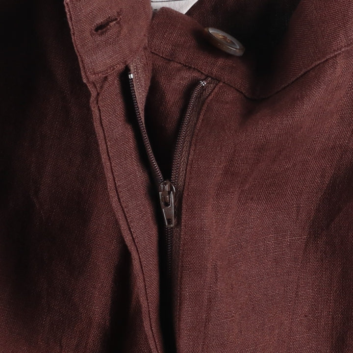 SUBTITLED One-Pleat Linen Pants, Slacks, Women's Size L (equivalent to W30) linen brown type Vintage Second Hand