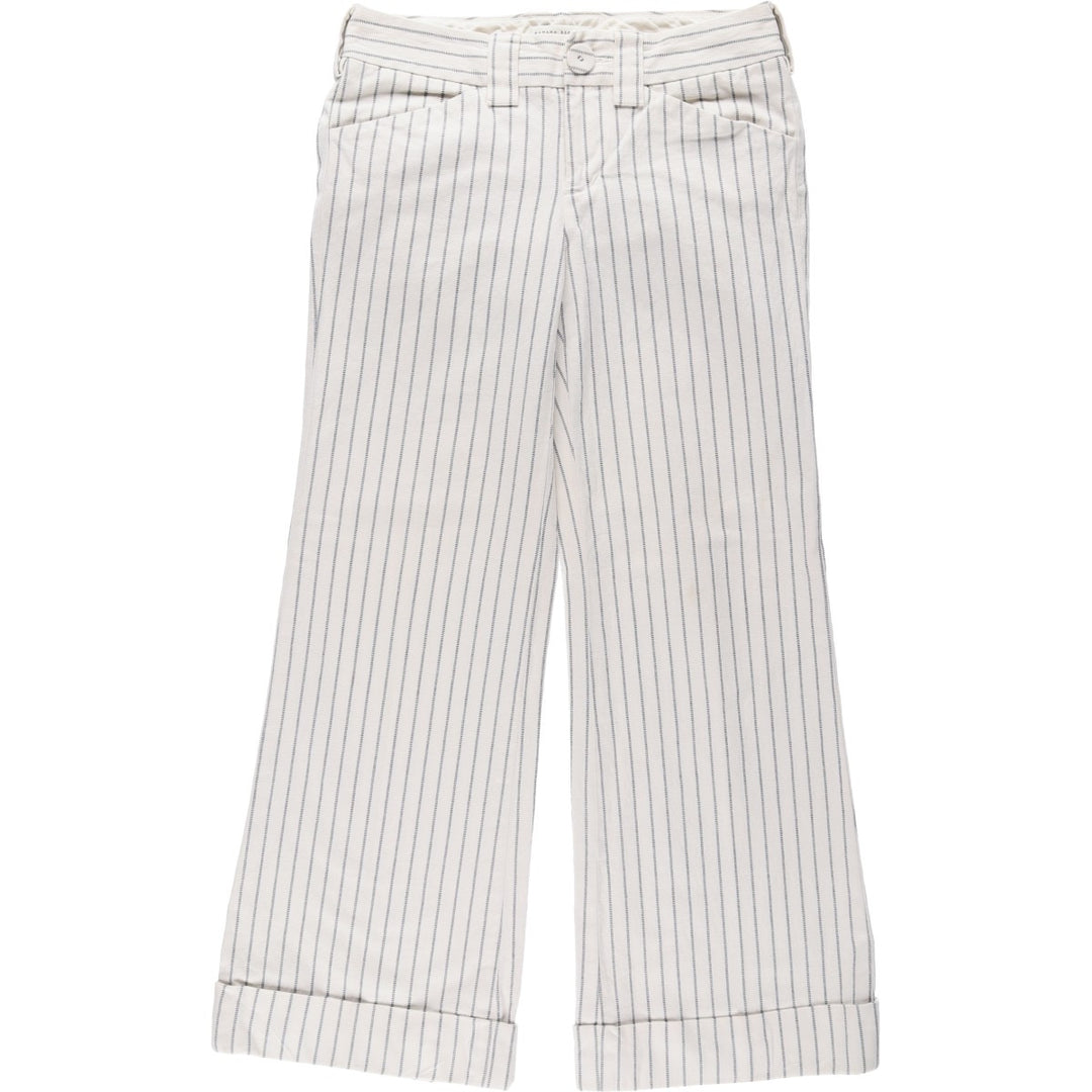 2000'S Banana Republic striped cotton slacks, women's size XL (equivalent to W31). cotton ivory Vintage Second Hand