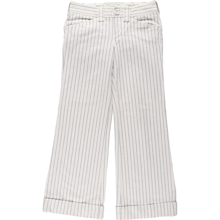 2000'S Banana Republic striped cotton slacks, women's size XL (equivalent to W31). cotton ivory Vintage Second Hand